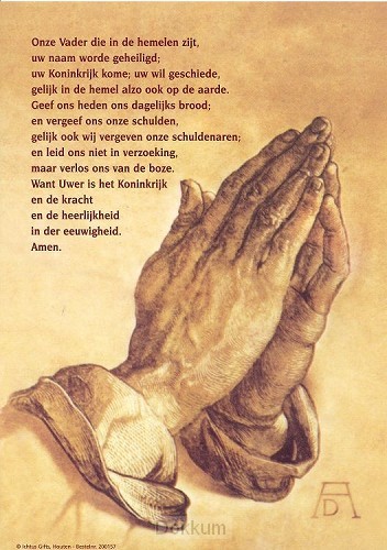 Poster a4 biddende handen / onze Vader
