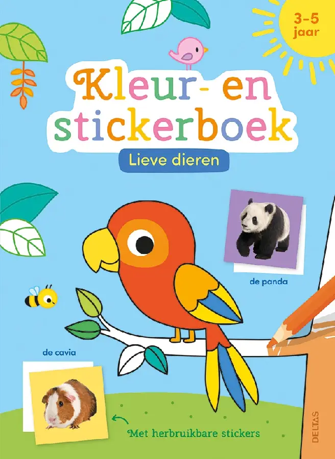 kleur- en stickerboek Lieve dieren / 3-5 jaar