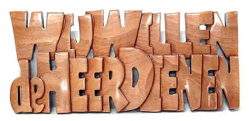 Wandbord 305x135mm wij willen de Heer di