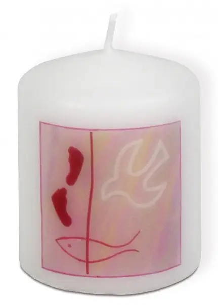 Doopkaars roze duif 6cm
