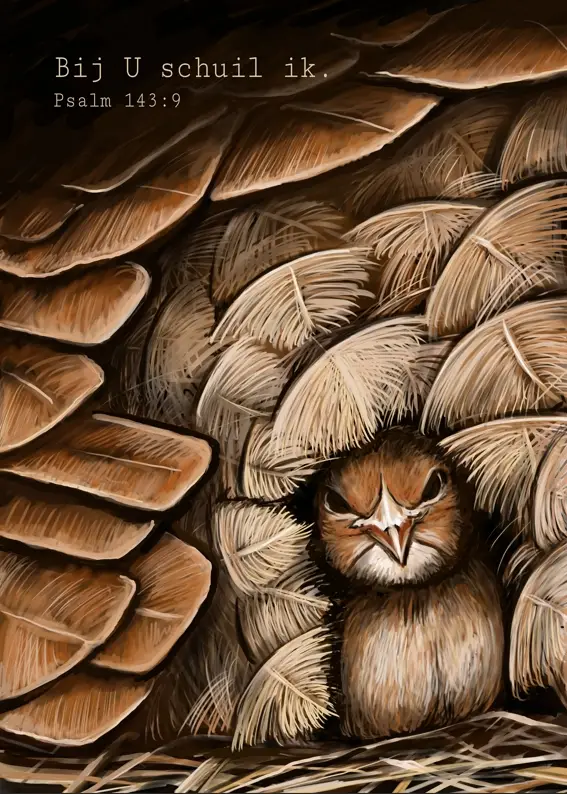 Canvas op hout Bij u schuil ik