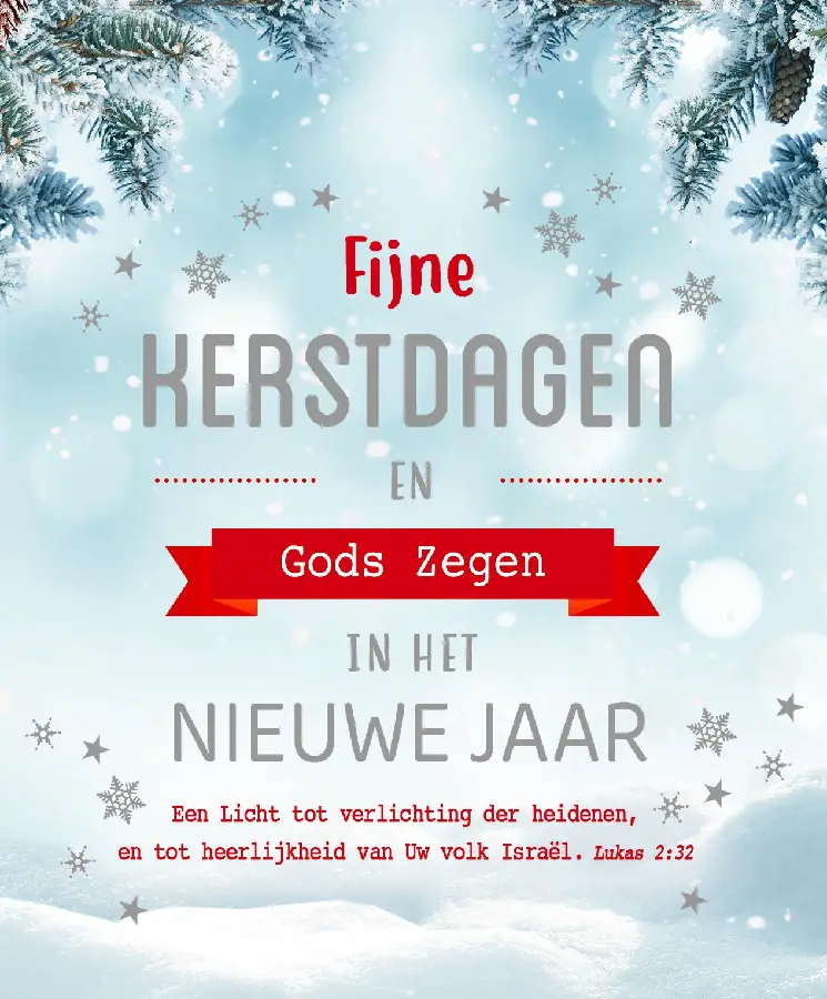 Hangdoosje Fijne Kerst/Gods zegen m/t