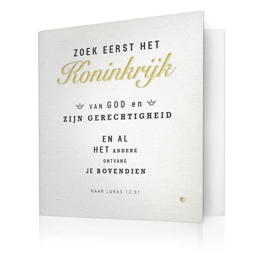 ZOEK EERST HET KONINKRIJK VAN GOD