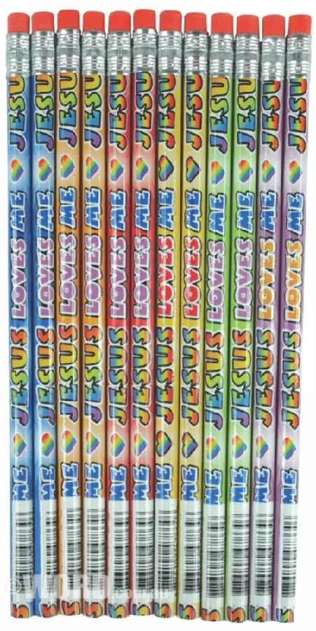 Wooden Jesus loves me Pencils set12