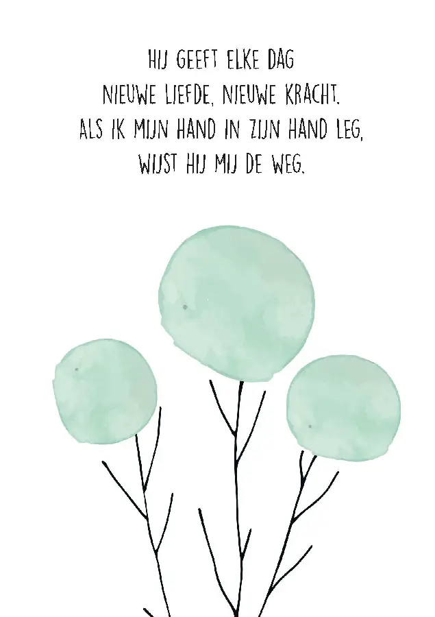 Wenskaart Hij geeft elke dag nieuwe lief