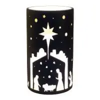 Windlicht groot 12,5 cm kribbe sterrenhe
